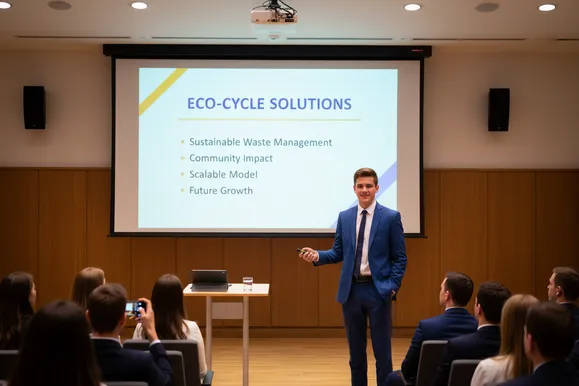 Лектор на презентации